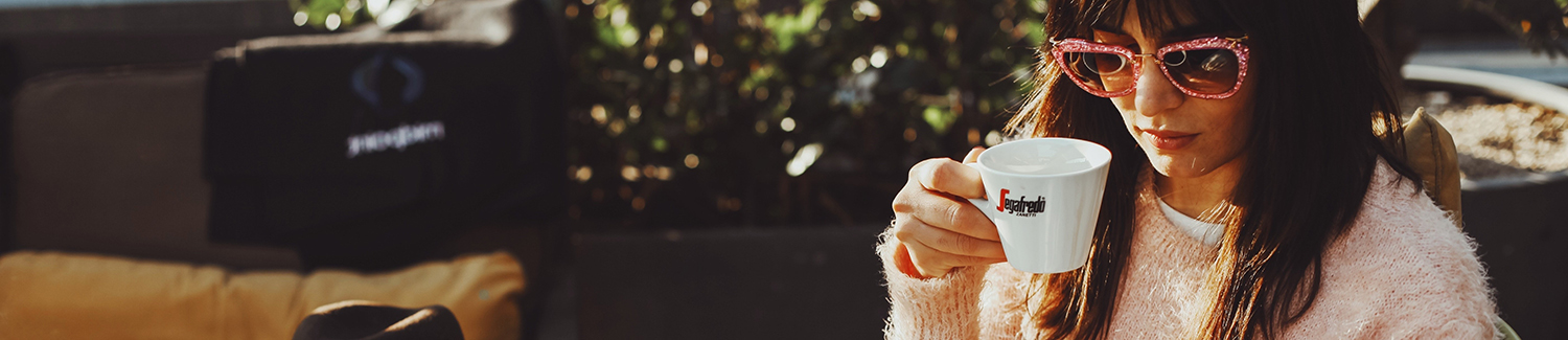 person drinking coffee